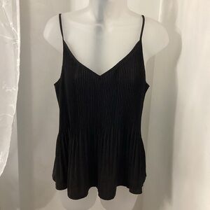 Express Black Pleated Spaghetti Strap V-Neck Camisole – Size Medium